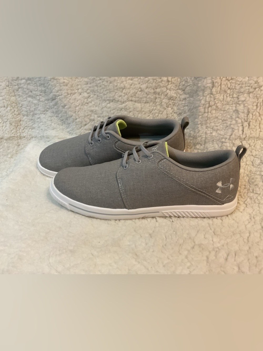 Under Armour Grey Canvas Sneakers with Lime Interior Accent